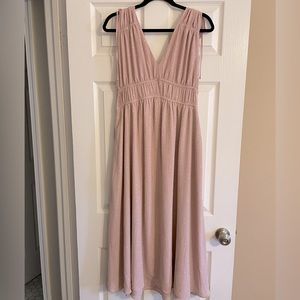 Sophia smocked midi dress in polka dot
